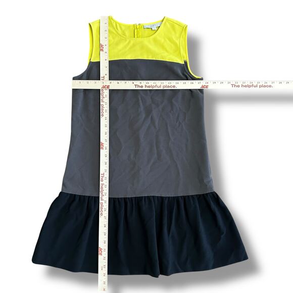 LOFT‎ Women’s Size 6 Colorblock Shift Dress Yellow Gray Black Sleeveless Career - Picture 3 of 8